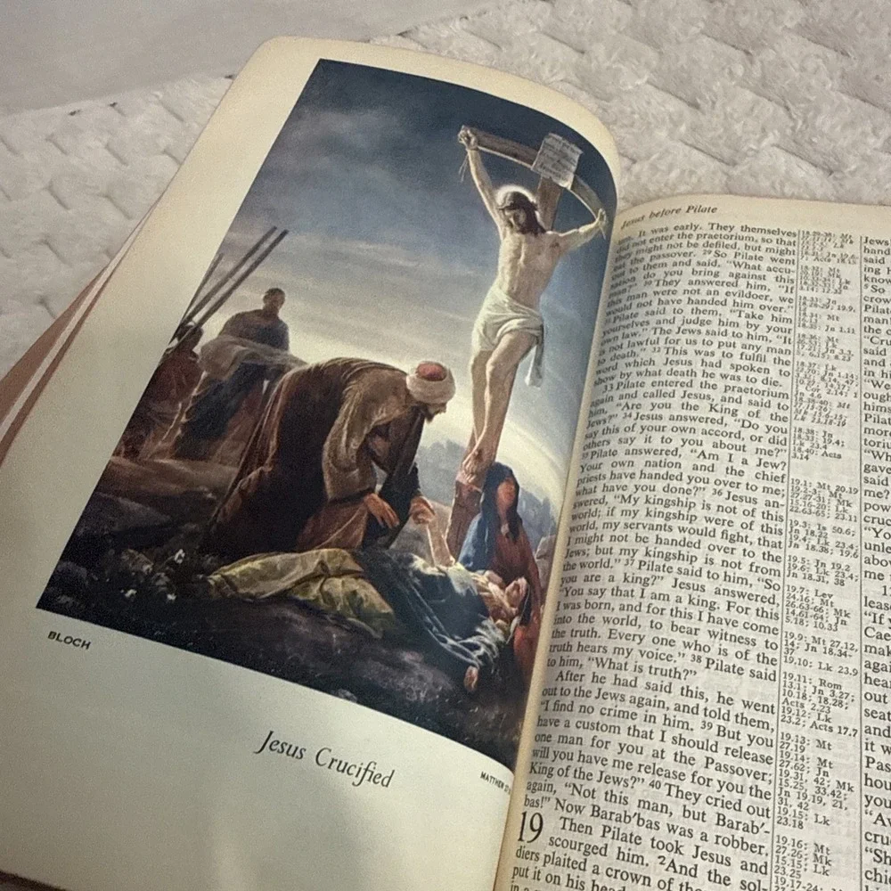 Vintage Holy Bible Black KJV Reference Ed Nelson 1959 Personalized Burba 1964
